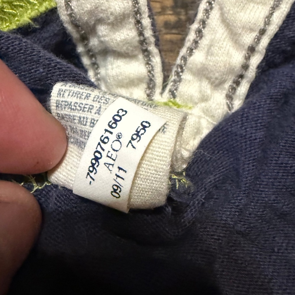 American Eagle Vintage Y2K Rugby Shirt Mens L Striped Long Sleeve Cotton - Picture 8 of 8